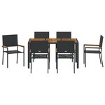 Ensemble de Salle à Manger de Jardin de 7 pièces vidaXL Rattan Poly Noir