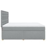 vidaXL Sommier à lattes de lit avec matelas Gris clair 180x200cm Tissu