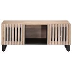 vidaXL Table basse blanc 100x55x40 cm bois de manguier massif