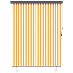 vidaXL Store enrouleur Blanc et Orange 200 x 250 cm Tissu et Aluminium