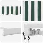 vidaXL Auvent rétractable automatique vert et blanc 350x250 cm