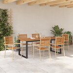 vidaXL Ensemble de salle à manger de jardin 7 pièces Beige Poly Rattan Acacia