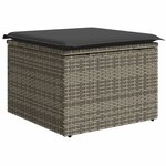 vidaXL Salon de jardin 11 Pièces avec coussins gris résine tressée