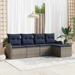vidaXL Ensemble de canapé de jardin Gris polyrotin