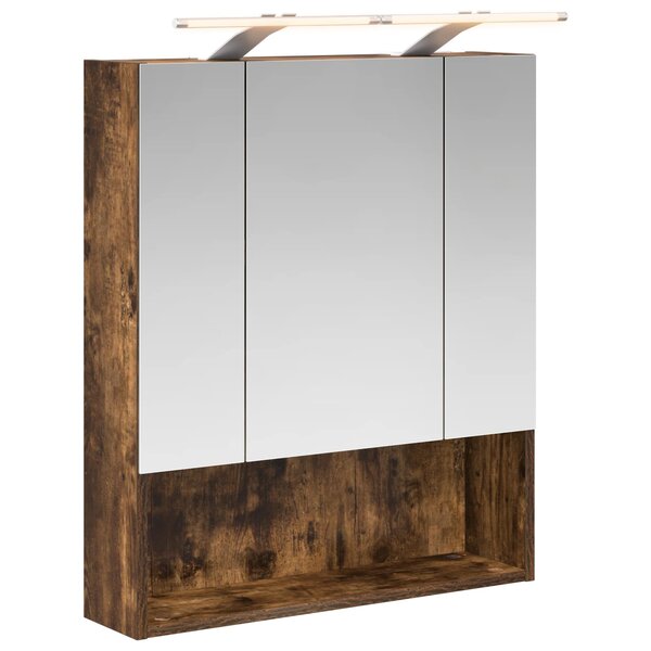 vidaXL Armoire Miroir de Salle de Bain Chêne fumé 60 x 14.5 x 70 cm