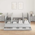 vidaXL Cadre de lit avec rangement Sonoma gris 236.5 x 200 x 31.5 cm