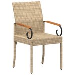 vidaXL Chaises de jardin avec coussin 4 Pièces Beige et blanc crème