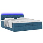VidaXL Cadre de lit ottoman avec matelas bleu foncé 180x200 cm velours