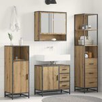 vidaXL Ensemble de mobilier de salle de bain 3 Pièces Chêne artisanal