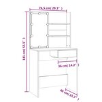 vidaXL Coiffeuse avec LED noir 74 5x40x141 cm