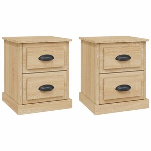 vidaXL Tables de chevet 2Pièces chêne sonoma 39x39x47 5cm bois ingénierie