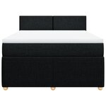 vidaXL Sommier à lattes de lit avec matelas Noir 160x200 cm Tissu