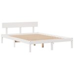 vidaXL Lit bibliothèque sans matelas blanc 160x200 cm bois pin massif