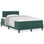 vidaXL Lit à ressorts avec matelas Vert foncé 120 x 200 cm tissu