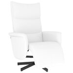 vidaXL Fauteuil inclinable avec repose-pieds blanc similicuir
