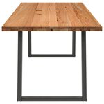 vidaXL Table à manger marron clair bois de chêne massif rectangulaire