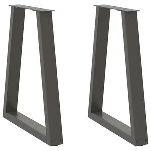vidaXL Pieds de table à manger en V 2 pièces Anthracite 60 x (72-73 3) cm Acier
