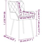 vidaXL Chaises à manger lot de 2 bleu tissu