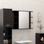 vidaXL Ensemble de meubles de salle de bain 3 Pièces Noir Bois ingénierie