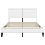 vidaXL Cadre de lit avec bandes LED Blanc 160 x 200 cm Simili cuir