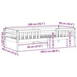 vidaXL Cadre de lit sans matelas 90x200 cm bois de pin massif