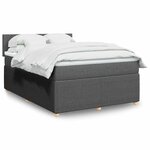 vidaXL Sommier à lattes de lit avec matelas Gris foncé 140x190cm Tissu