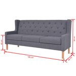 Ensemble de canapés 3 Pièces tissu gris