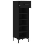 vidaXL Armoire à chaussures noir 30x35x105 cm bois d'ingénierie