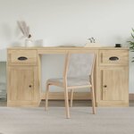 vidaXL Bureau avec armoire chêne sonoma bois d'ingénierie