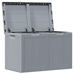 vidaXL Boîte de rangement de jardin 180 L Gris PP aspect bois