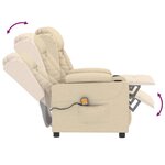 vidaXL Fauteuil de massage Crème Tissu