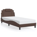 vidaXL Cadre de lit avec LED sans matelas marron 80x200 cm