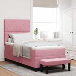 vidaXL Lit à ressorts avec matelas Rose 90 x 190 cm Velours