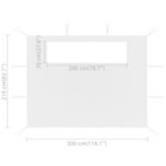 Vidaxl parois latérales de belvédère fenêtres 2pièces 3x2 1m blanc 70g/m²