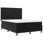 Lit Box Spring vidaXL avec Matelas Noir 160x200 cm Velours
