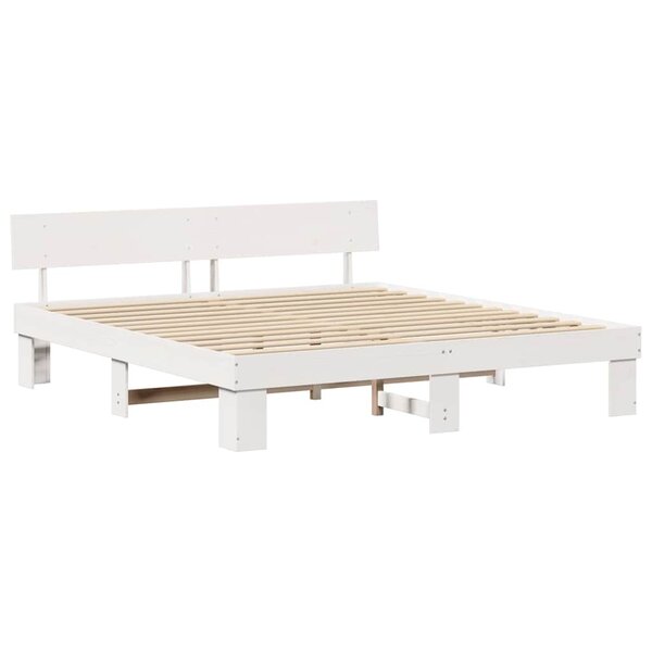 vidaXL Cadre de lit Blanc 180 x 200 cm Bois massif en pin