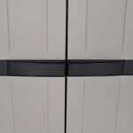 vidaXL Armoire de rangement d'extérieur gris et noir 65x37x165 cm PP