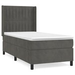 vidaXL Sommier à lattes de lit et matelas Gris foncé 90x190 cm Velours