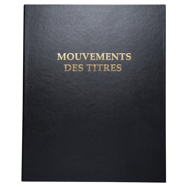 Reliure Registre 32x26cm 4 Anneaux Avec Recharge De 100 Feuillets Imprimés - Mouvements De Titre - Noir - Exacompta