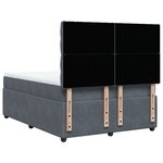 vidaXL Sommier à lattes de lit et matelas Gris foncé 140x190cm Velours