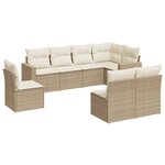 vidaXL Salon de jardin avec coussins 8 Pièces beige résine tressée