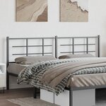vidaXL Tête de lit métal noir 200 cm