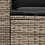 vidaXL Salon de jardin 4 Pièces avec coussins forme L gris résine tressée