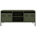 vidaXL Meuble TV vert olive 101 5x39x43 5 cm acier laminé à froid
