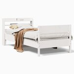 vidaXL Cadre de lit sans matelas blanc 75x190 cm bois de pin massif
