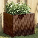 vidaXL Jardinières 2 Pièces marron 36x30x32 cm résine tressée