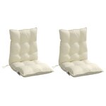 vidaXL Coussins de chaise à dossier bas lot de 2 crème tissu oxford