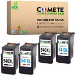 COMETE, Entreprise française - 540 541 XL - 4 Cartouches Compatibles avec Canon
