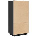 vidaXL Buffet haut Noir 60x40x116 5 cm Bois massif de pin