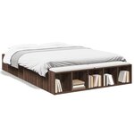 vidaXL Cadre de lit chêne marron 120x190 cm bois d'ingénierie